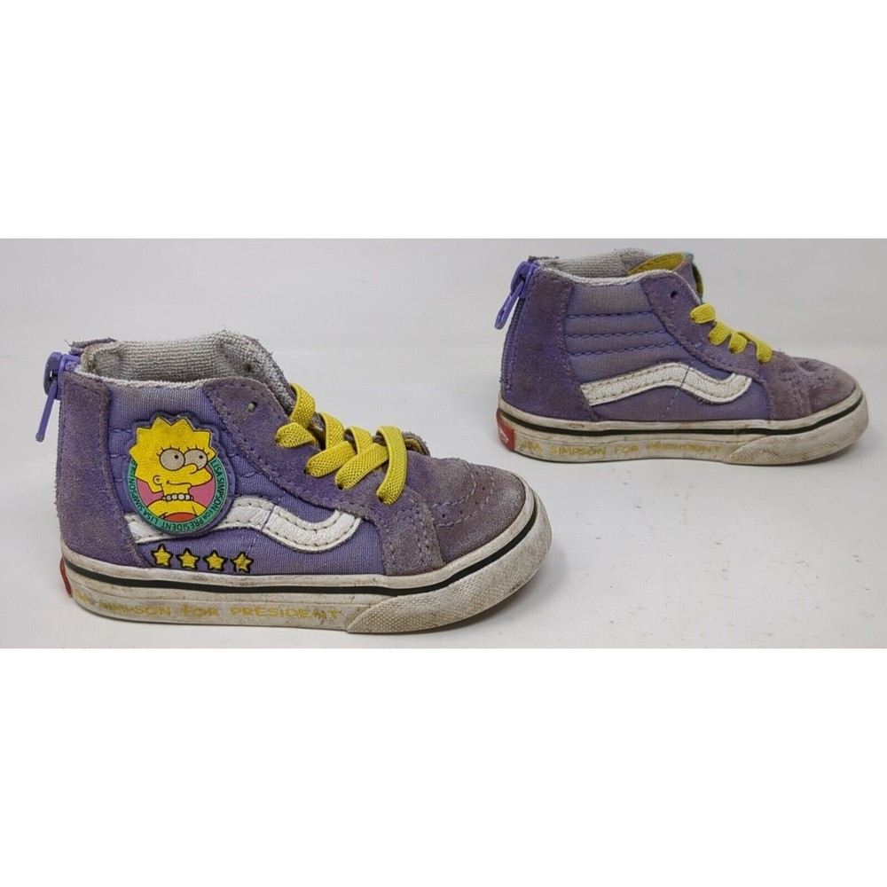 Vans Lisa Simpson For President Sk8 Hi Zip Toddler Size 5.5‎ Sneakers Shoes VTG